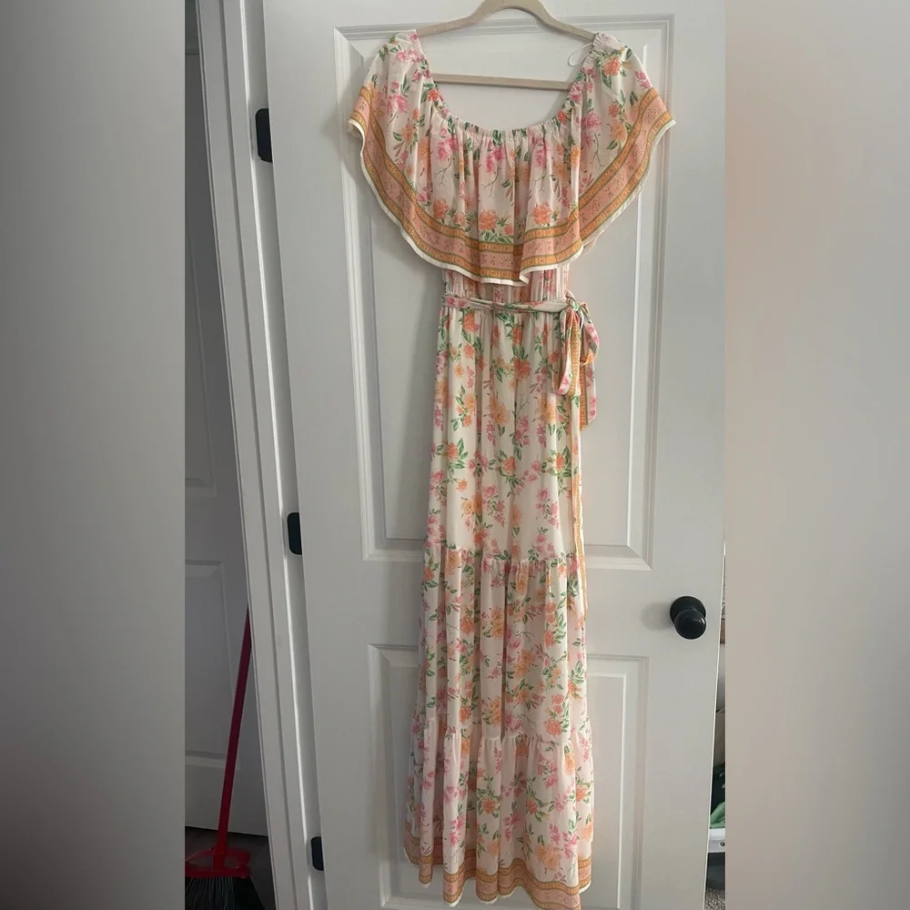 Pink Lily Floral Off-Shoulder Maxi Dress - Picture 4 of 4